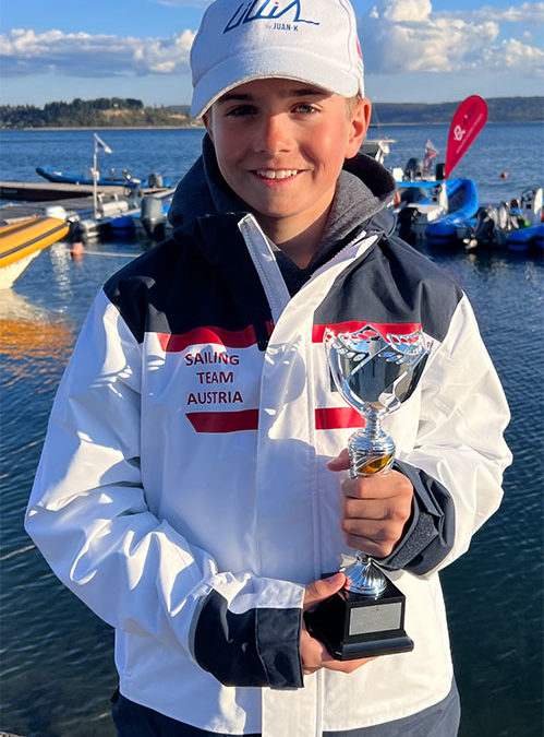 Kris Wagner Platz 5 (von 477) bei Optimist Easter Regatta 2023 in Slowenien